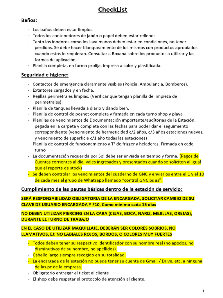 Check List Julio 2024-1 | PDF