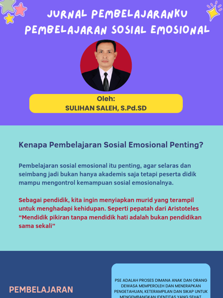 Jurnal Pembelajaranku Pembelajaran Sosio Emosional | PDF