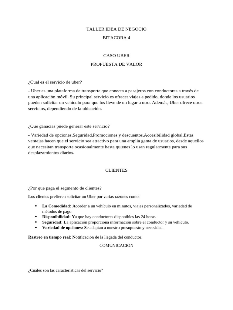 Taller Idea de Negocio - Docx Allan Enriquez | PDF