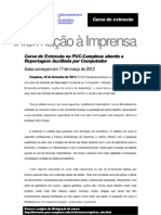 Curso de Extensão Na PUC-Campinas Aborda A Reportagem Auxiliada Por Computador