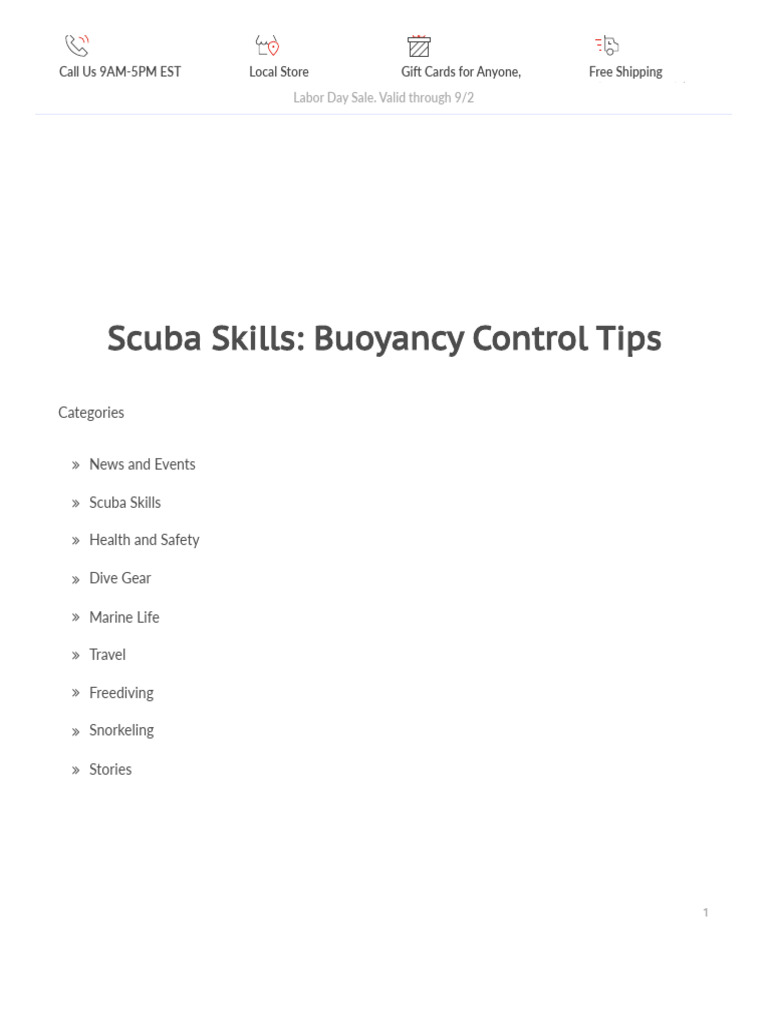 Scuba Skills - Buoyancy Control Tips - DIPNDIVE | PDF