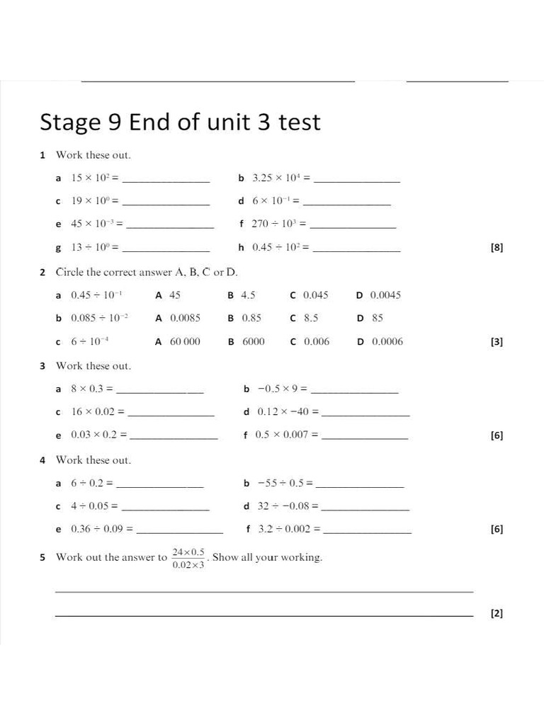 Math Unit 3 Test Pdf