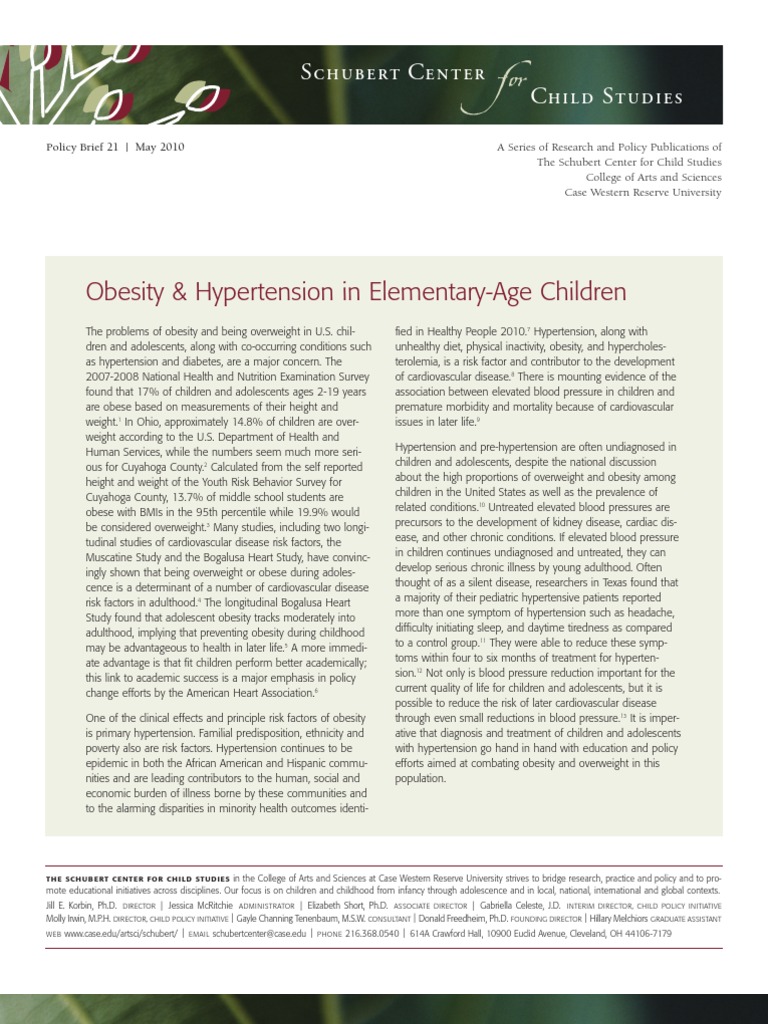 Obesity and Hypertension in U.S. Children | PDF | Obesity | Body Mass Index