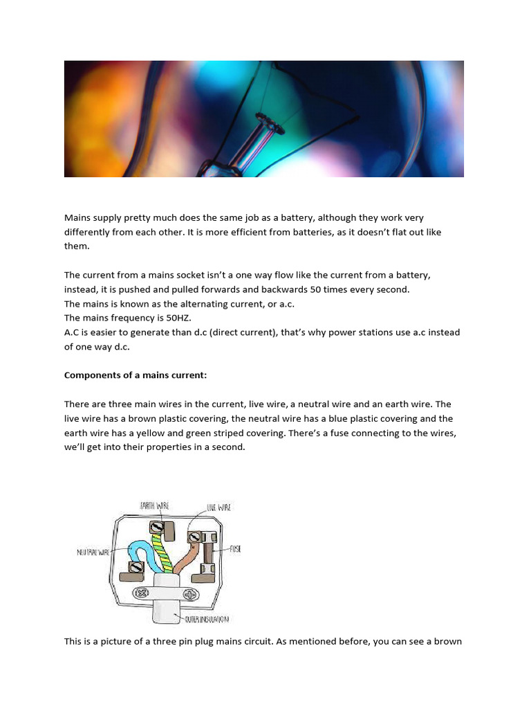 5.08: Mains Electricity: Components of A Mains Current | PDF
