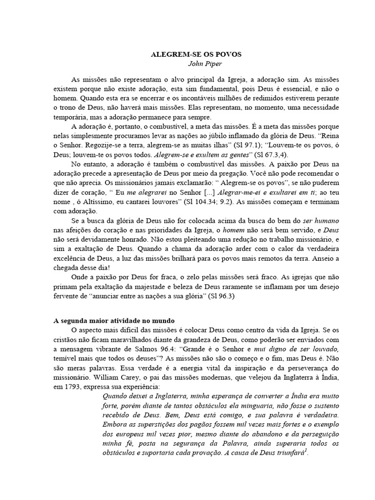 Textos Aula 1 Missoes Transculturais Itbt PDF