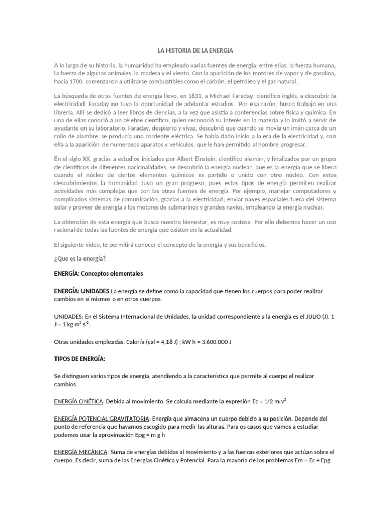 La Historia de La Energia | PDF