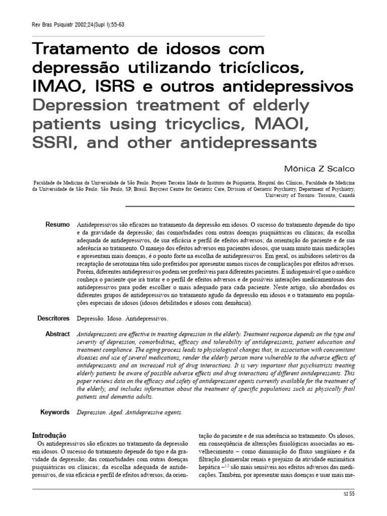 Tratamento Idoso Antidepressivo | PDF