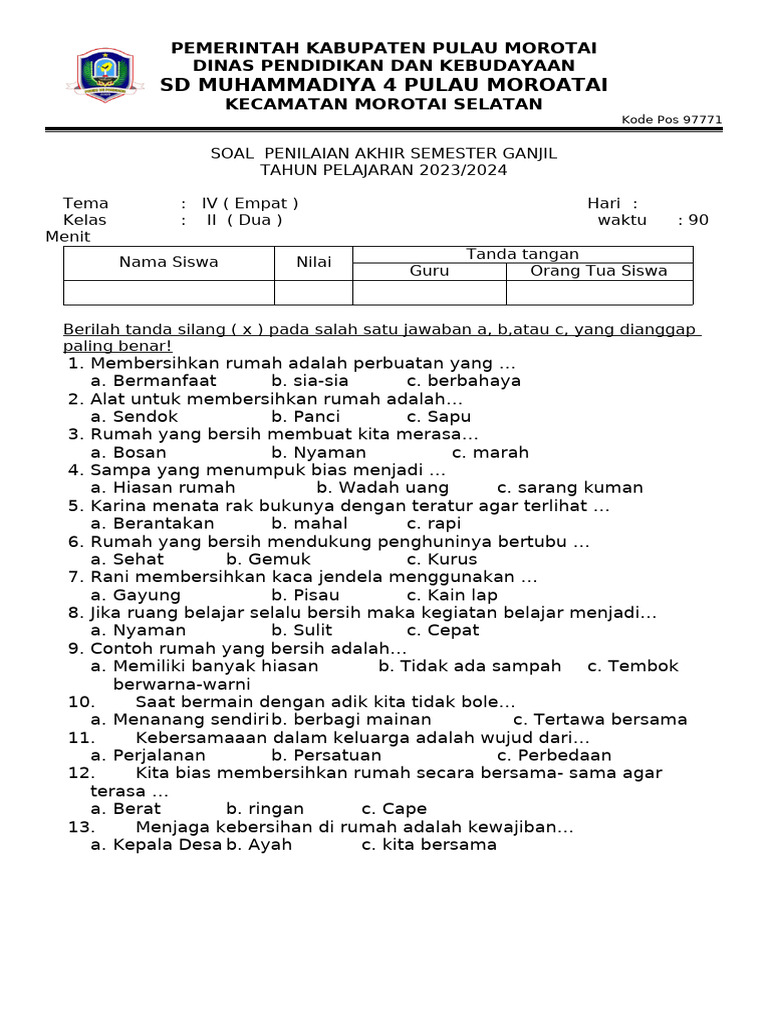 Panduan Lengkap: Mempersiapkan Diri untuk PAS Tema 4 Kelas 2 Semester 1