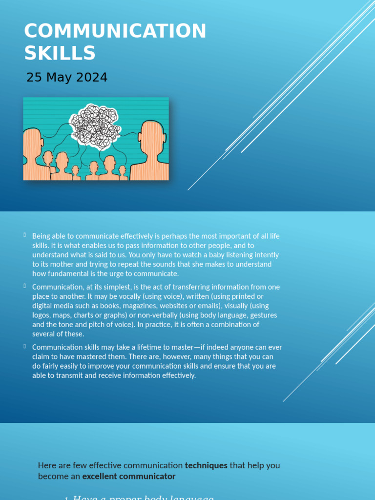 Communication Skills - 25 May | PDF