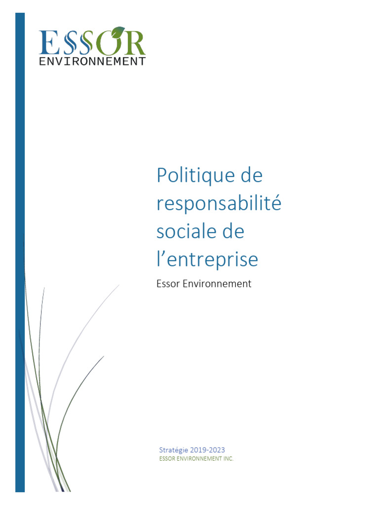 Politique de RSE | PDF