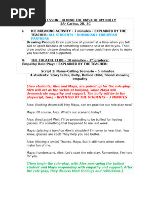 OPEN LESSON - BEHIND THE MASK OF MY BULLY