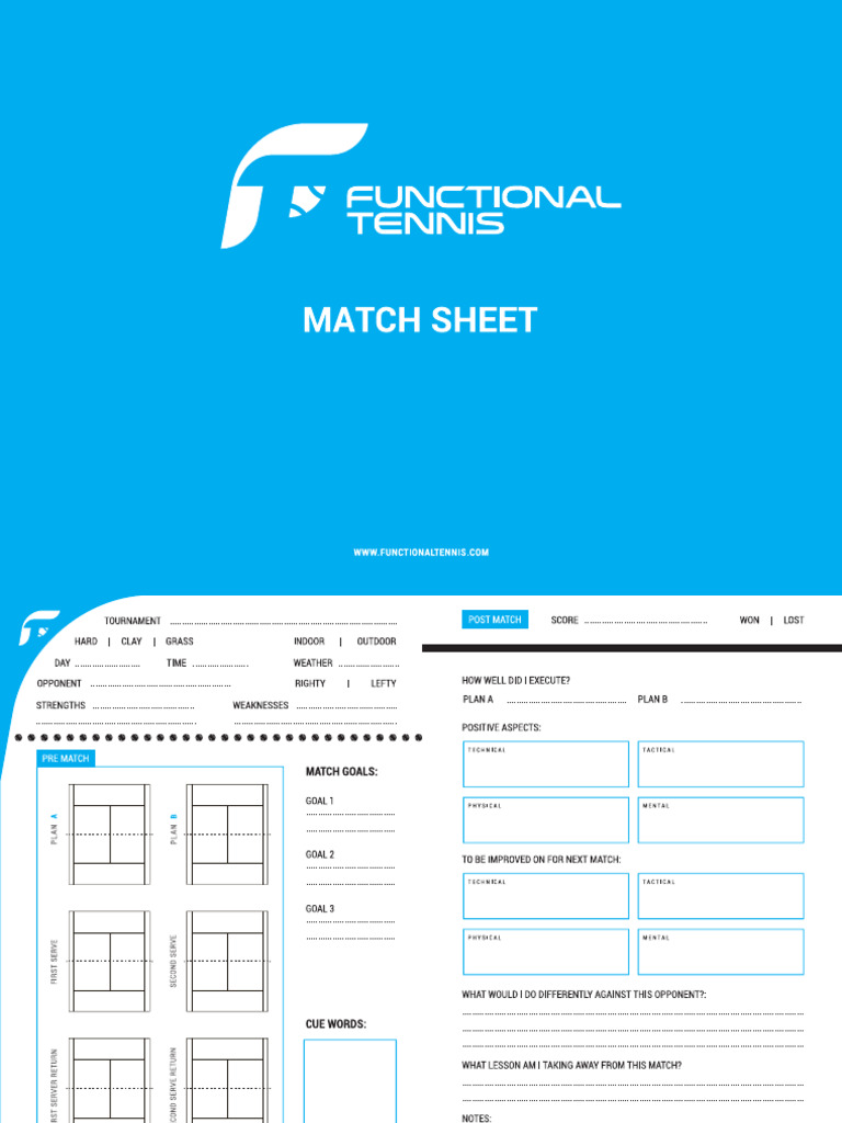 FunctionalTennis Match Diary v2 | PDF