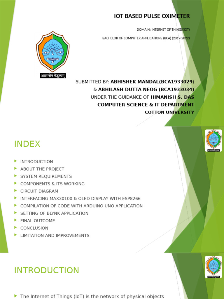 Iot Based Pulse Oximeter | PDF