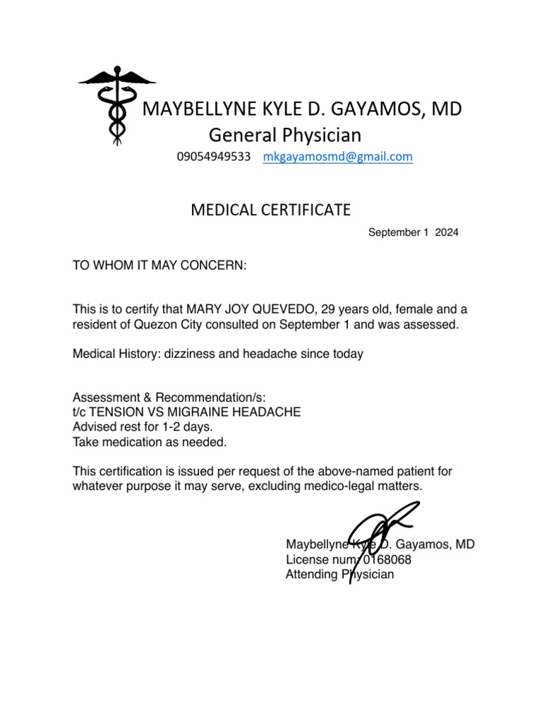 Med Cert | PDF