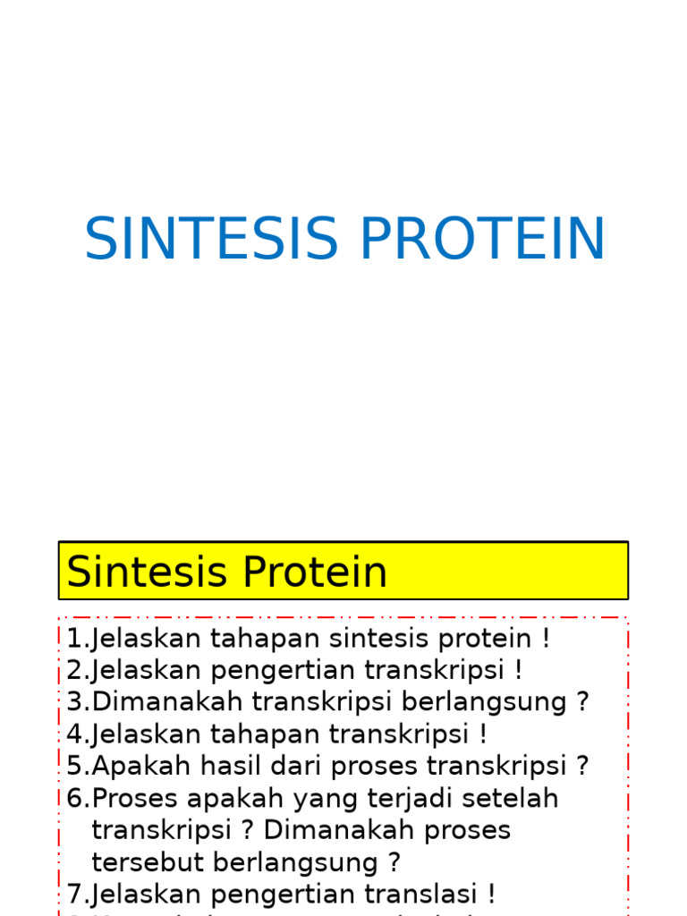 Sintesis Protein | PDF | Sains & Matematika