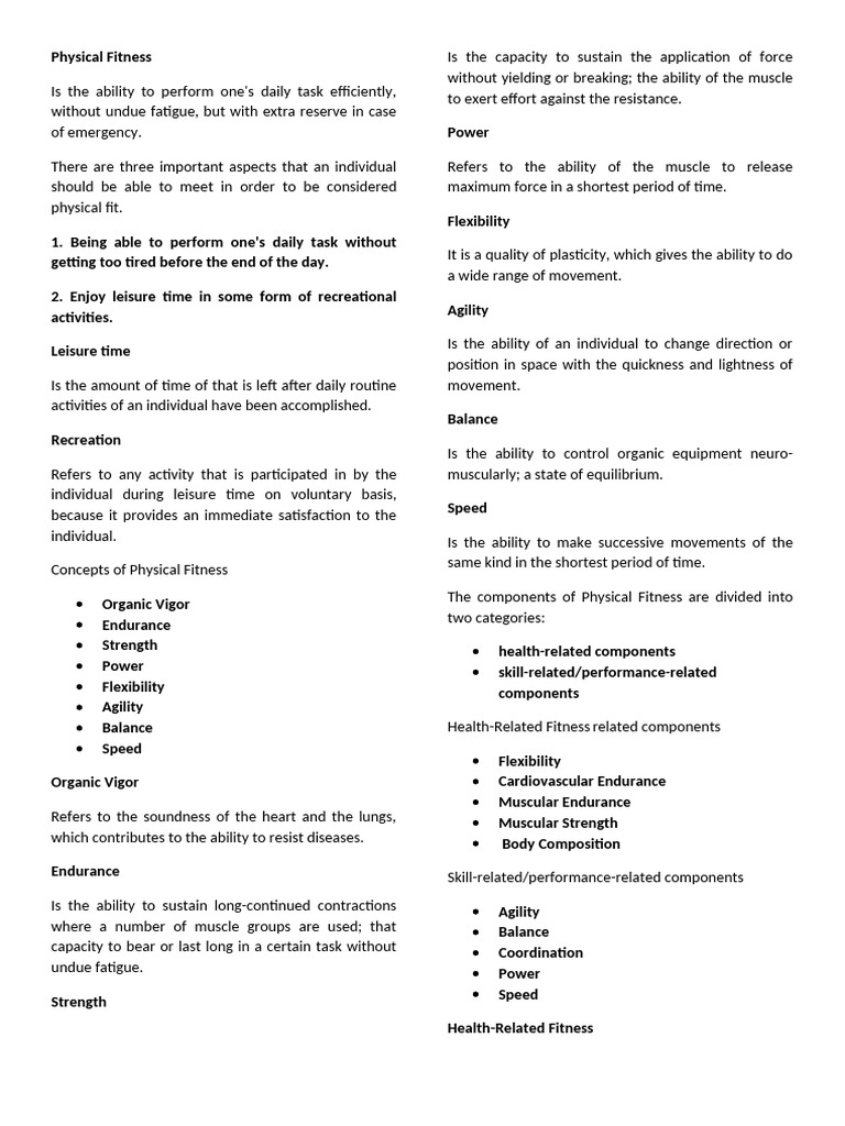 Physical Fitness Pdf