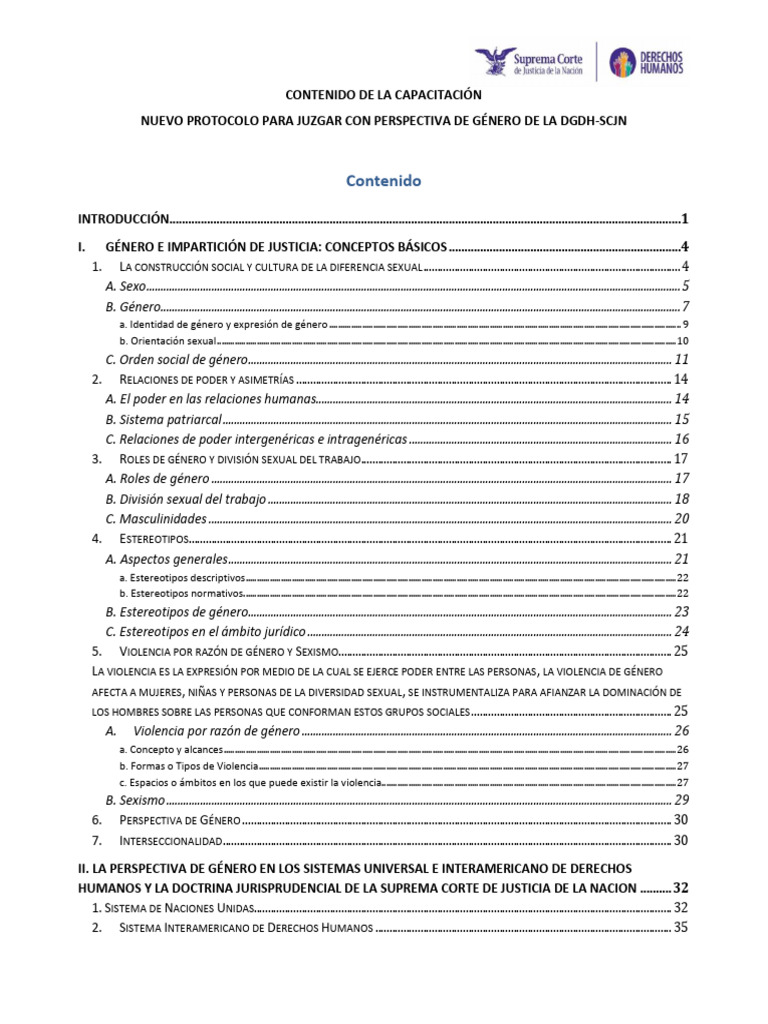 Nuevo Protocolo para Juzgar Con Perspectiva de Genero SCJN | PDF