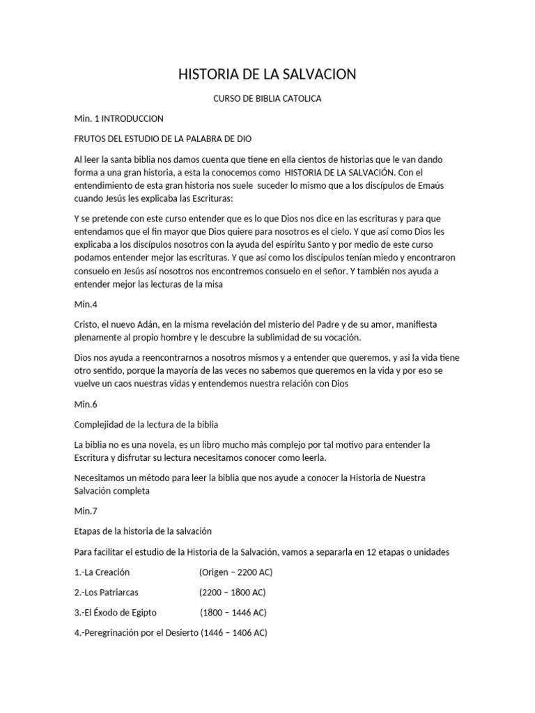 Historia de La Salvacion 1 | PDF