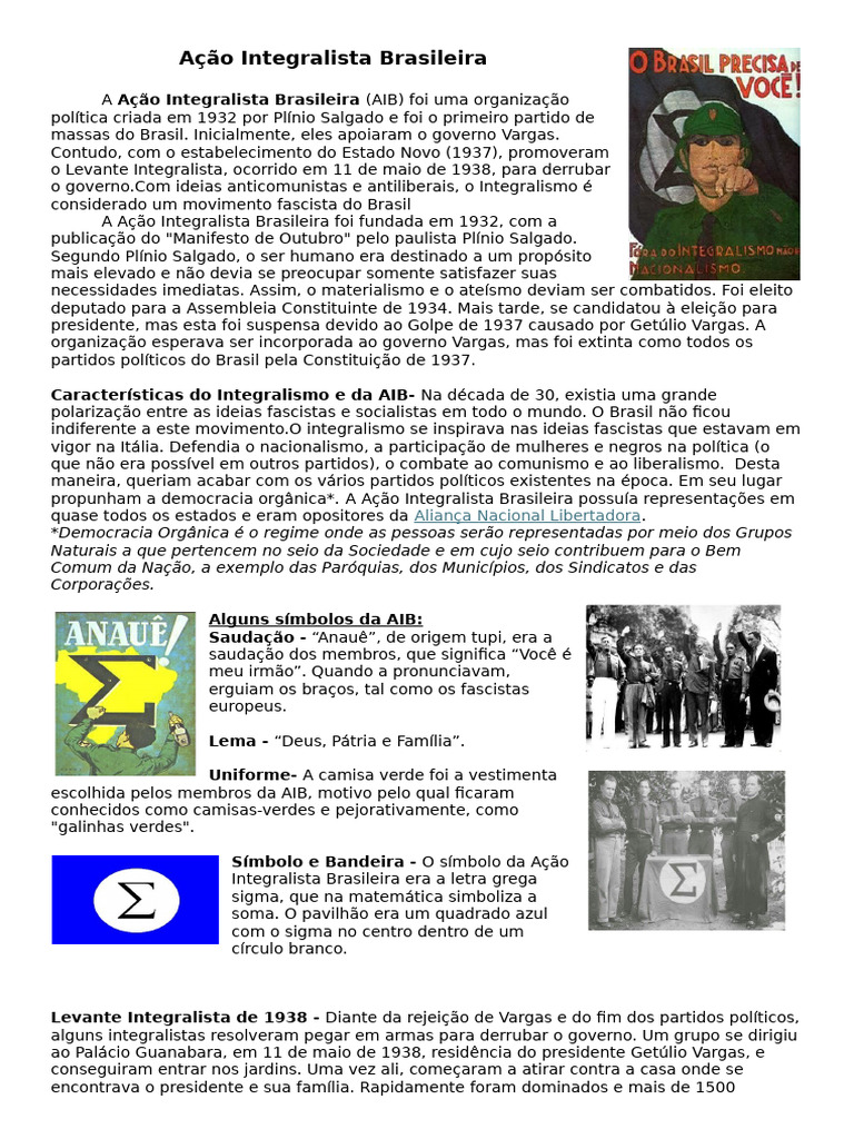 Ação Integralista Brasileira | PDF