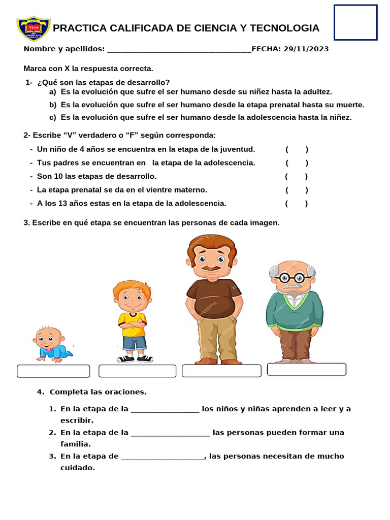 Practica Calificada de Ciencia y Tecnologia-Miercoles 29 | PDF
