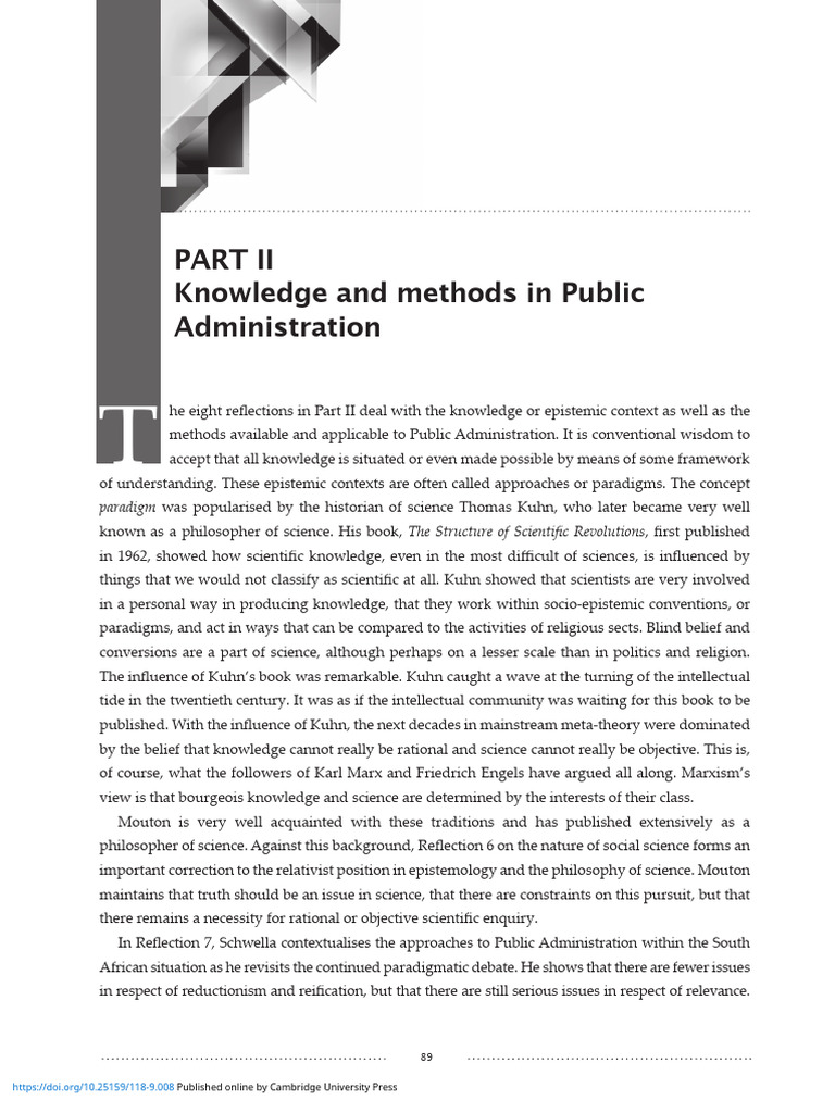 Knowledge and Methods in Public Administration | PDF