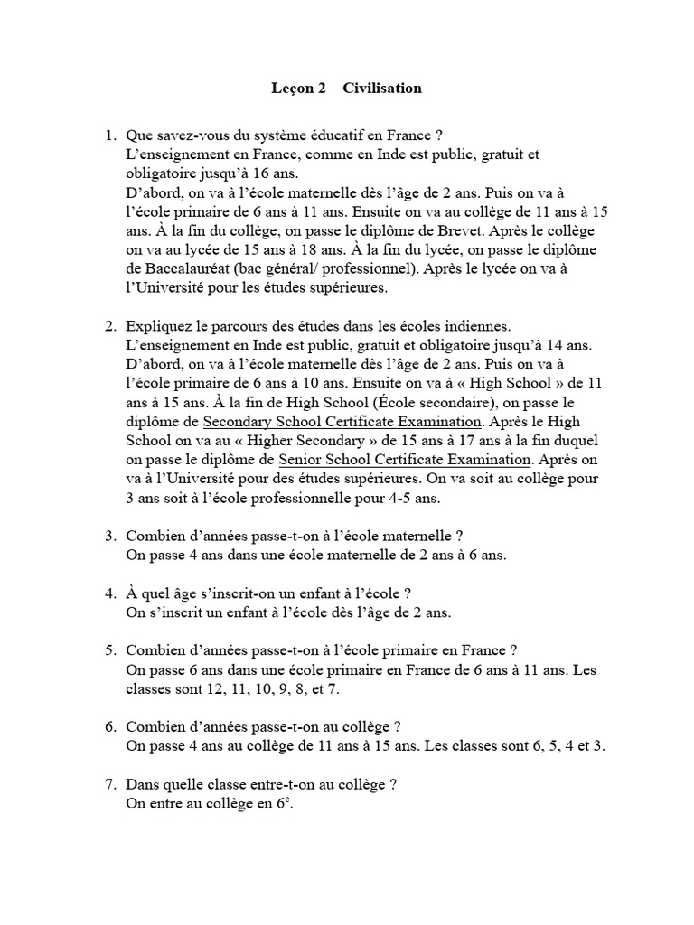 Leçon 2 Pdf