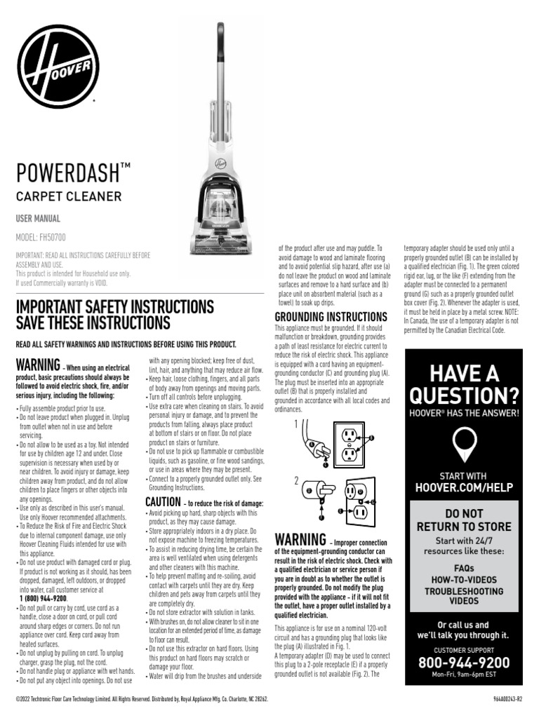 964A00243 R3 - PowerDash MNL | PDF | Implied Warranty | Vacuum Cleaner