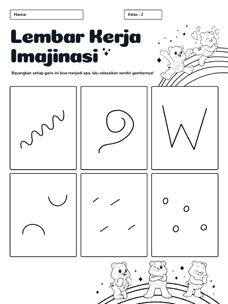 Lembar Kerja Siap Cetak Aktivitas Menggambar Imajinasi | PDF