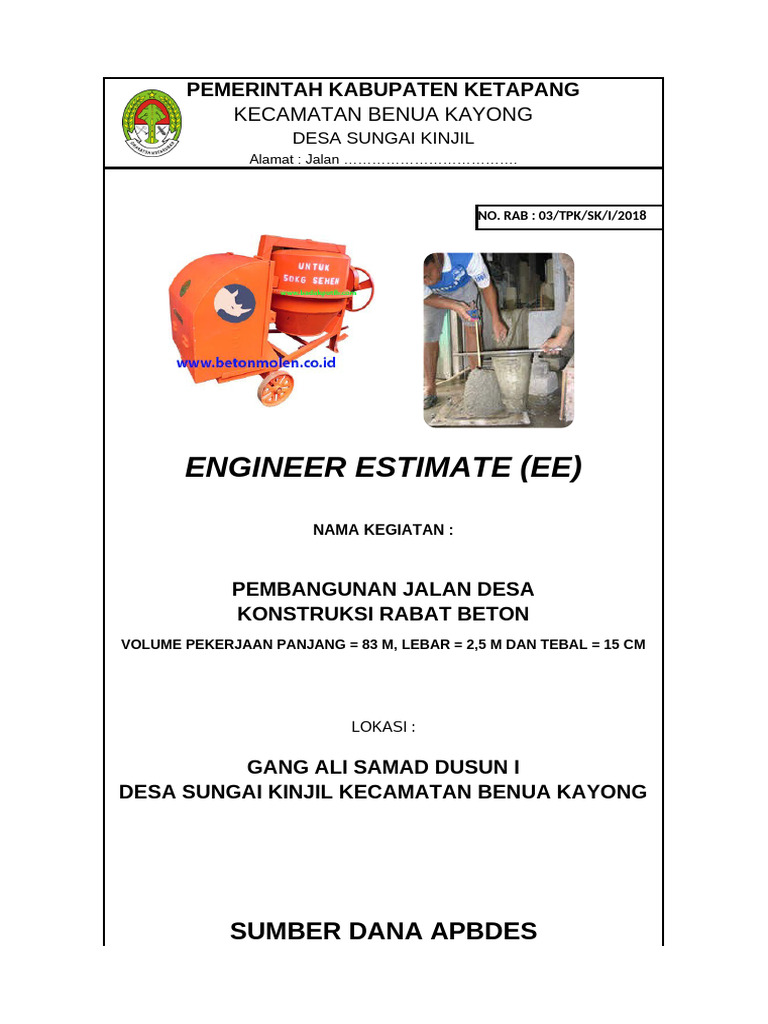Jalan Lingkungan Konstruksi Rabat Beton Pdf