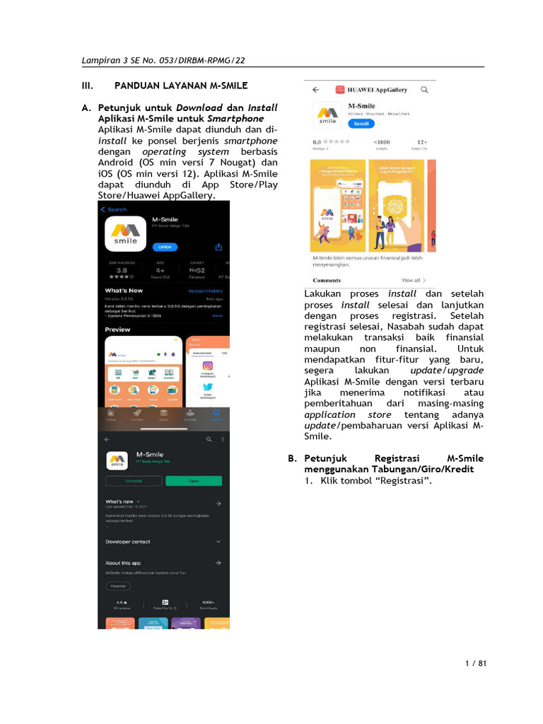 Panduan Layanan Mega Smart Mobile M-Smile-Apr-2022 | PDF