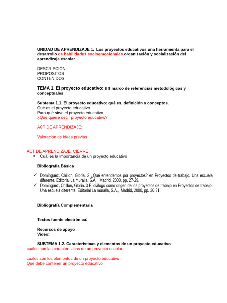 2024 Unidad de Aprendizaje 1 | PDF