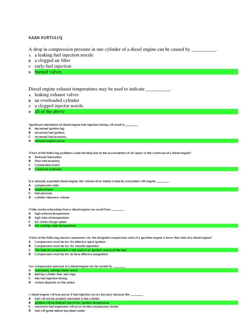 Diesel Engine Maintenance and Troubleshooting Guide | PDF | Internal ...