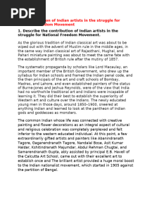 The Contribution of Indian Artists in The Struggle For National Freedom Movement