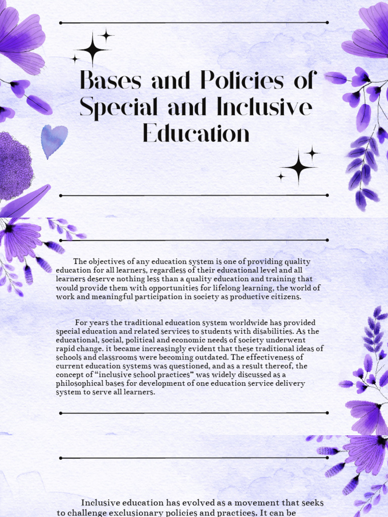 Inclusive Education Policies Overview | PDF | Inclusion (Education ...