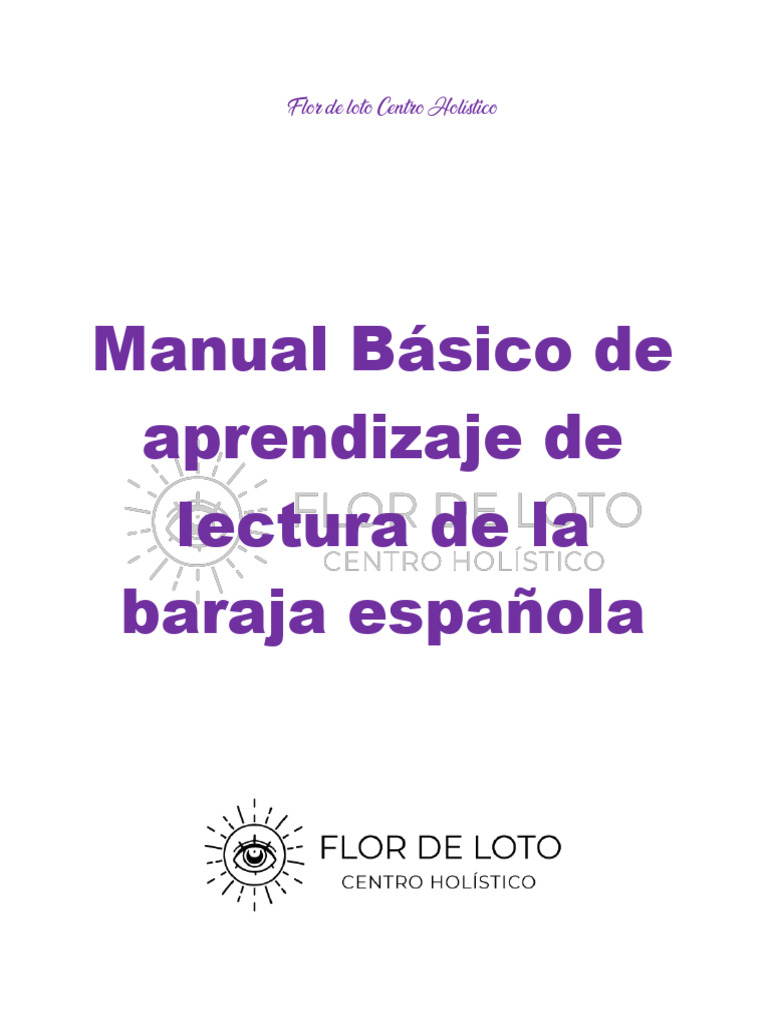 Manual Básico de Aprendizaje de Lectura de La Baraja Española - Flor de ...
