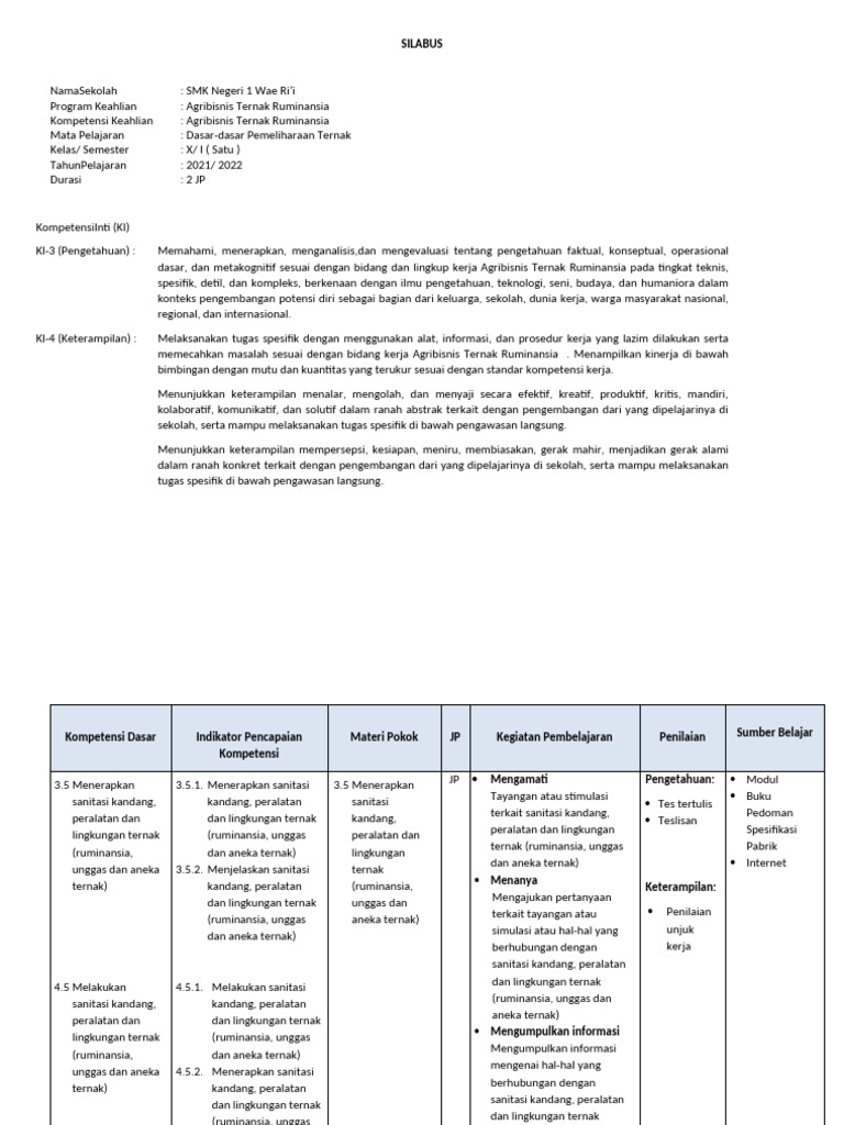 Silabus 5 | PDF