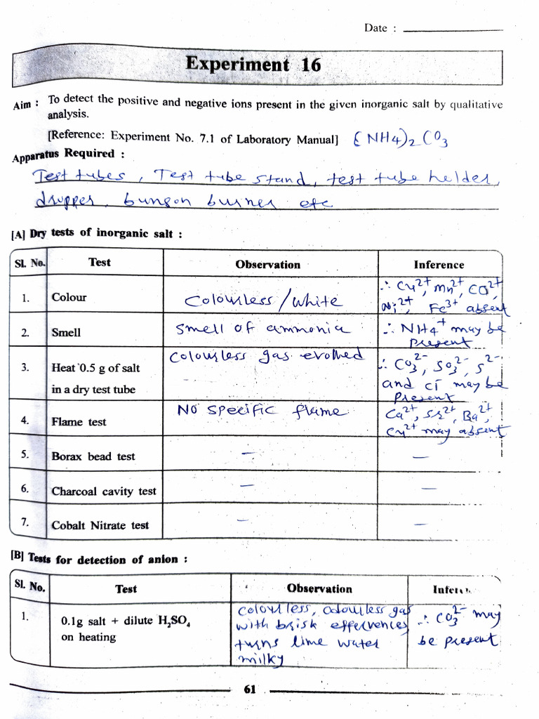 Inorganic Salt - (NH4) 2CO3 | PDF