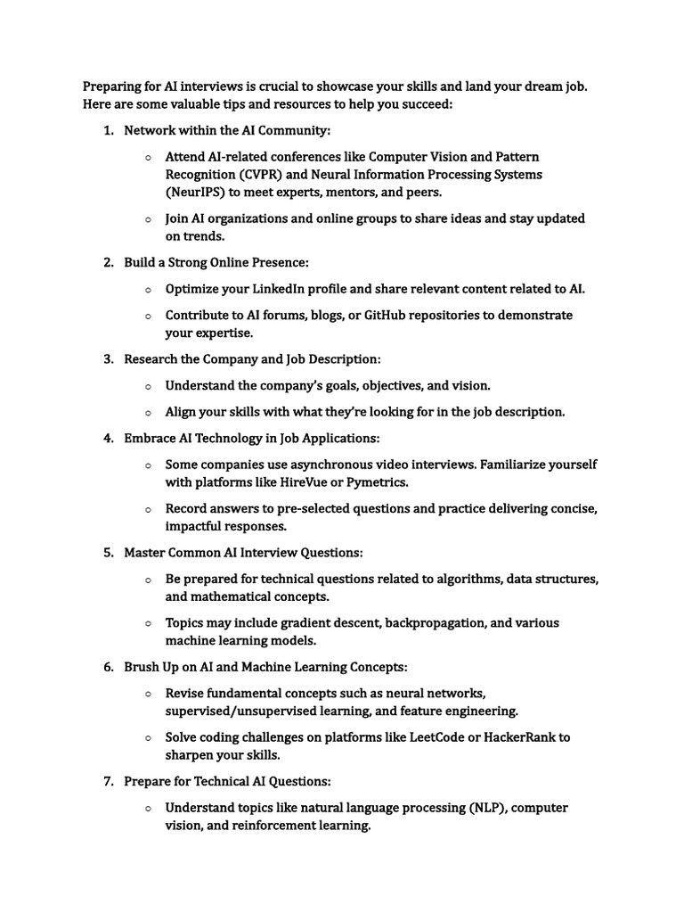 AI Job Interview Guide | PDF
