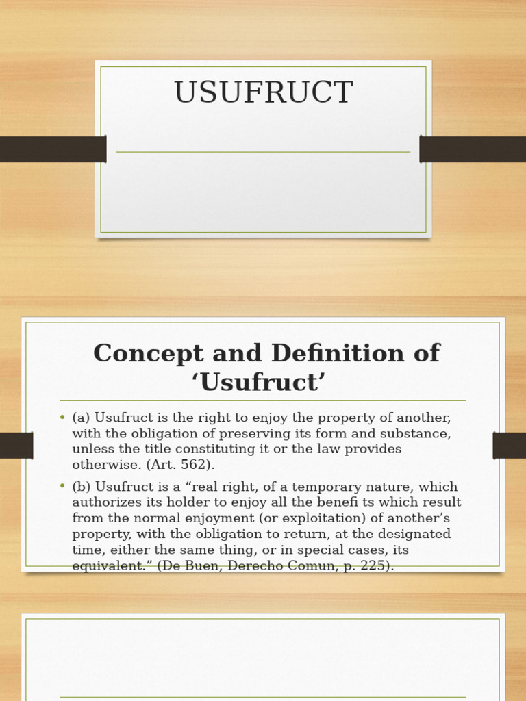 USUFRUCT | PDF