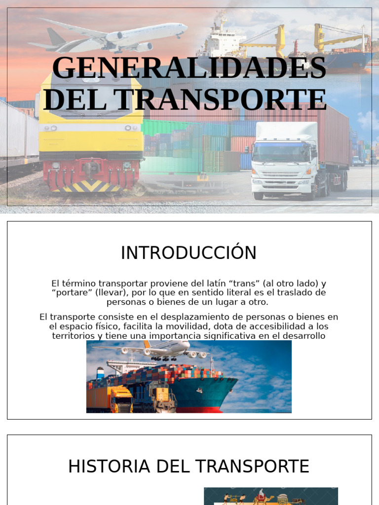 Generalidades del Transporte y su Evolución | PDF | Transporte ...