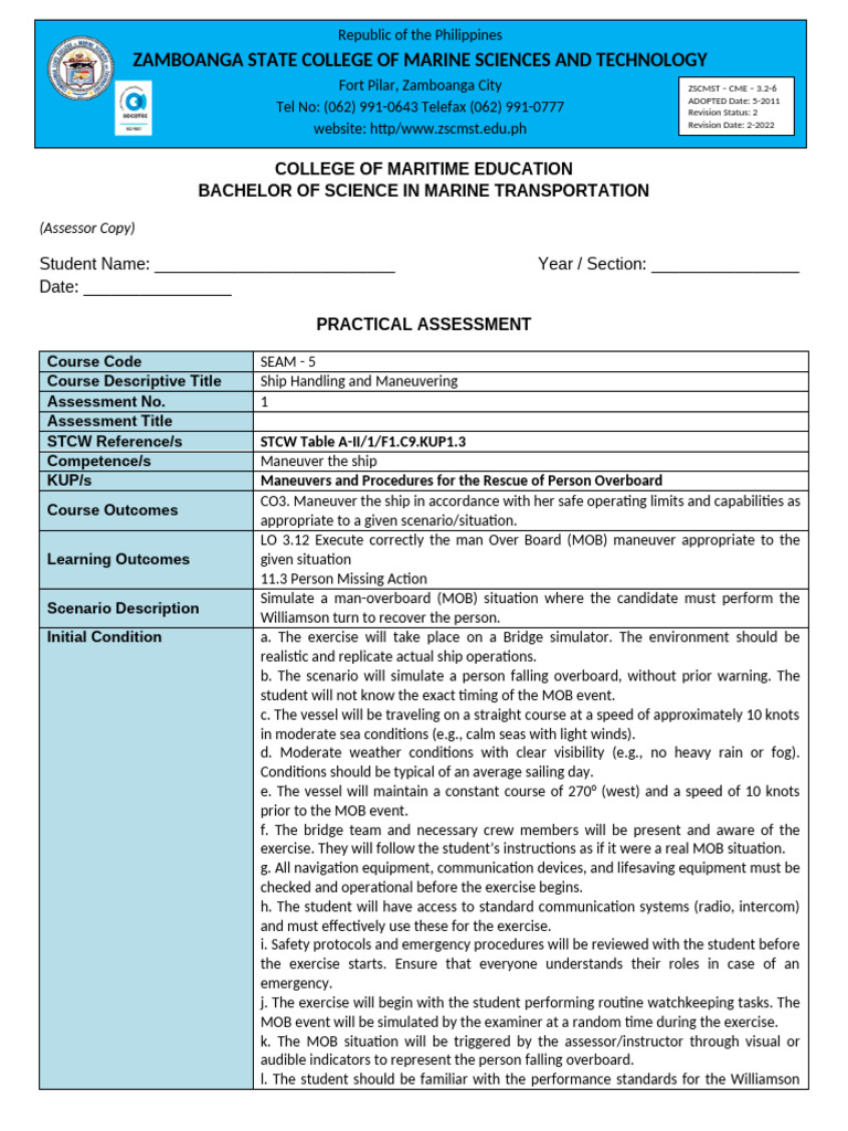 Practical Assessment (Assessor Copy) Example | PDF