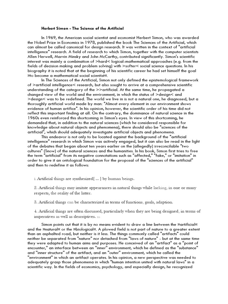 6th Chapter - Herbert - Simon | PDF