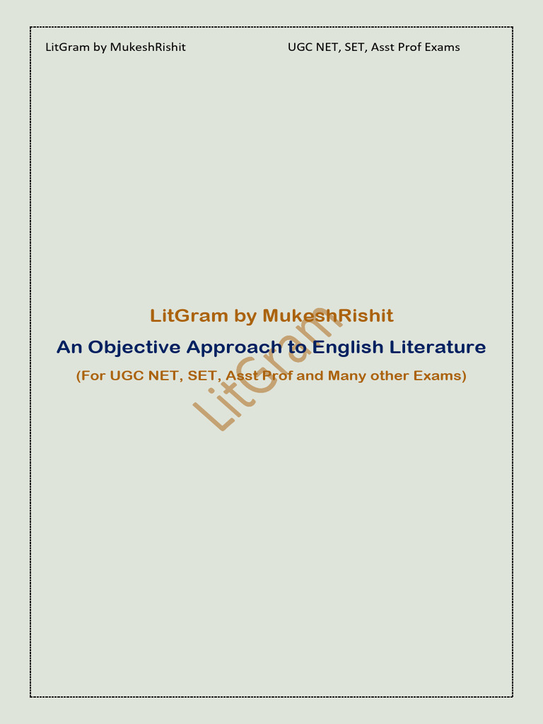 LitGram Objective Approach To English Literature PDF