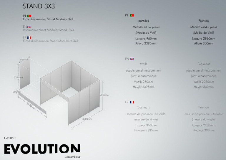 FICHA TECNICA STANDS MODULARES 3x3 | PDF