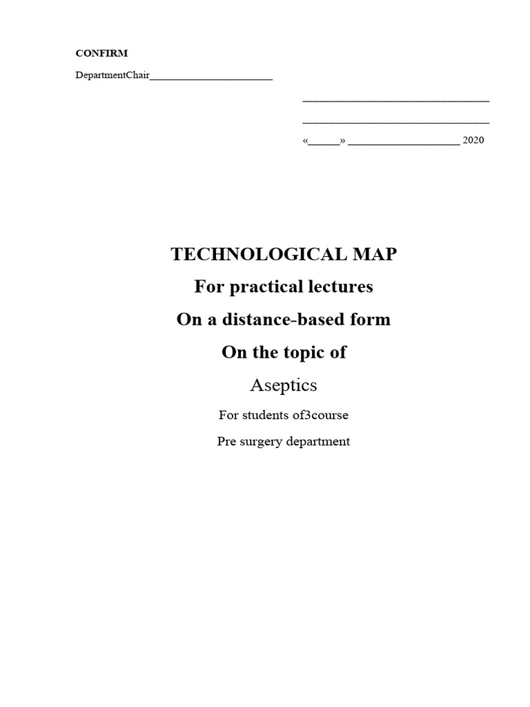 TM № 2 Asepsis, determination, kinds. Organization of the work of ...