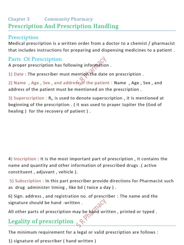 Chap. 3 Community Pharmacy | PDF