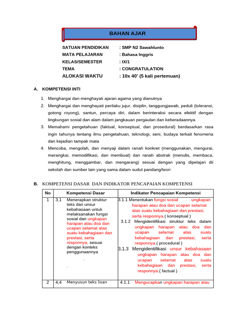 BAHAN AJAR KD 3.1 4 Final | PDF