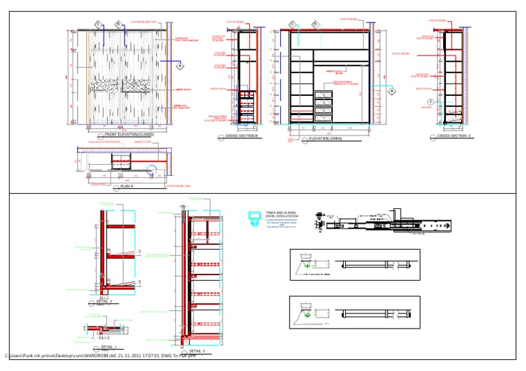 Sliding Door Wardrobe Design Details | PDF