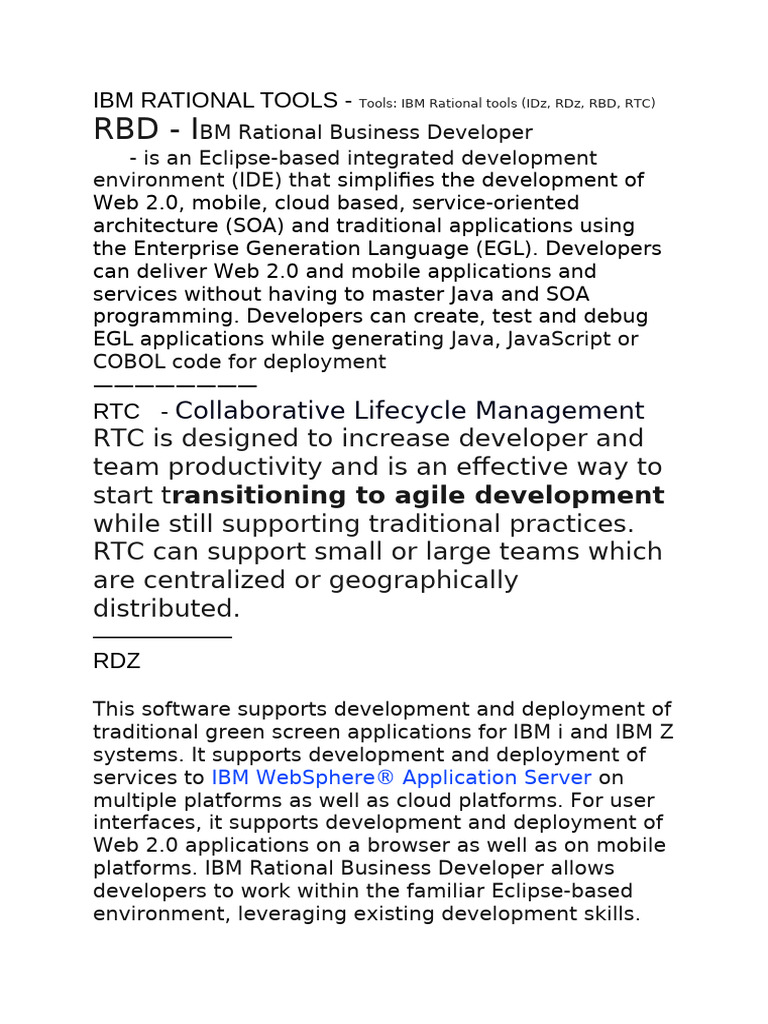 Ibm Rational Tools | PDF