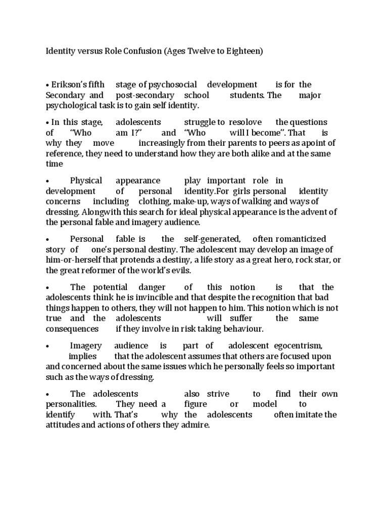 Identity vs. Role Confusion in Adolescence | PDF | Adolescence | Motivation